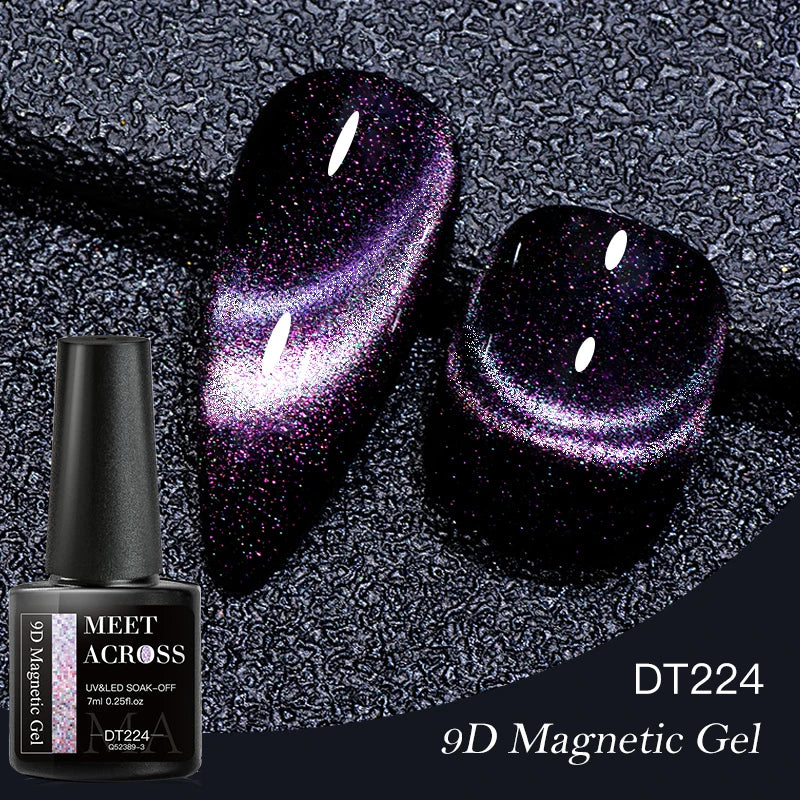 9D Reflective Magnetic Gel Nail Polish 7ml Shiny Glitter Cat Eye Nail Gel Varnishes Semi Permanent Soak Off UV Gel Nail Art