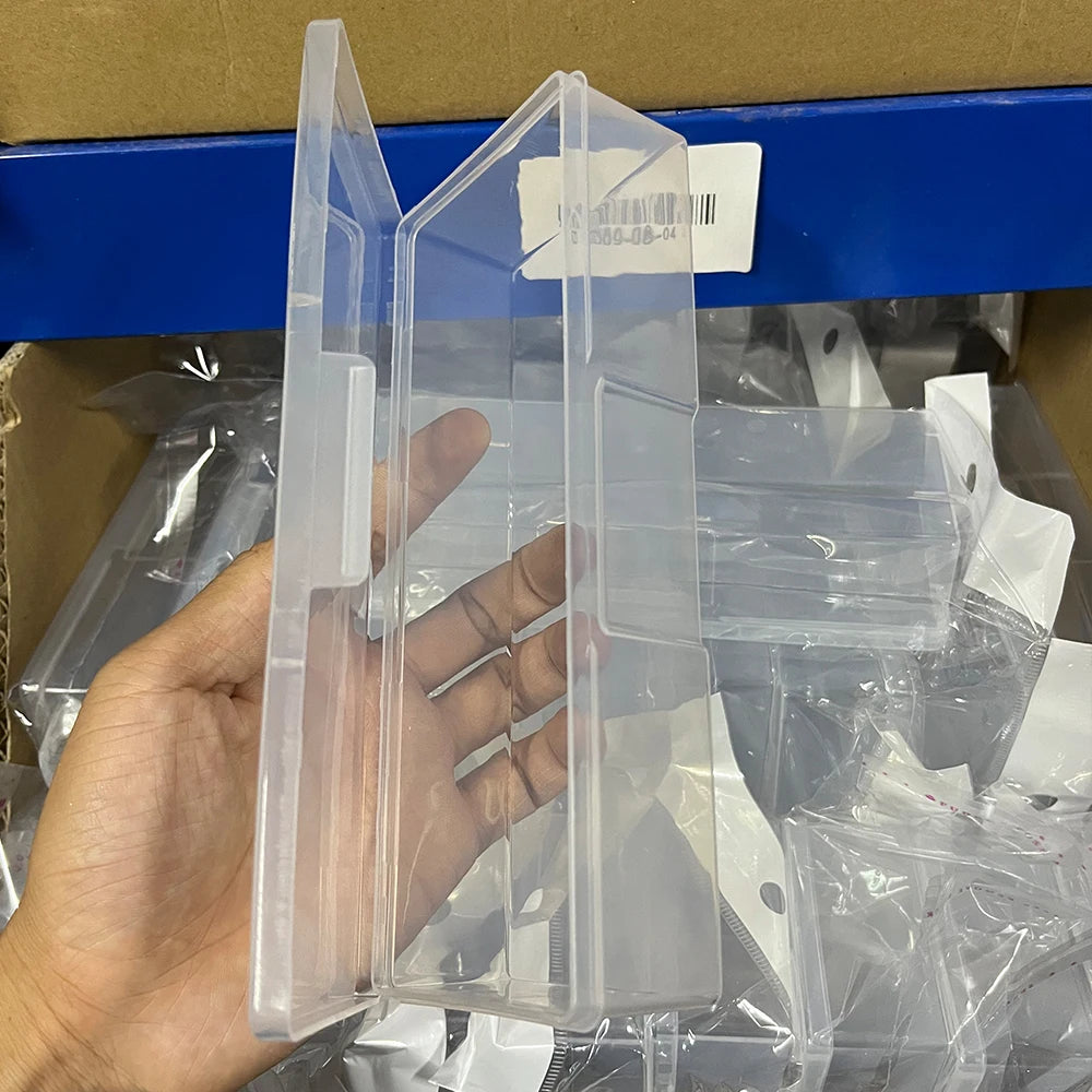 1pc Pink Transparen Nail Art Storage Box Plastic Rectangle Nail Art Tool Organizer Storage Box for Tweezers Clippers Pen Brush