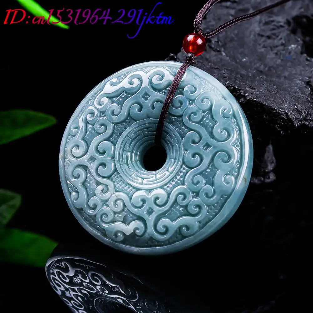 Natural Burmese Jadeite Flower Pendant Necklace Vintage Designer Jewelry Luxury Accessories Real Jade Gifts for Women