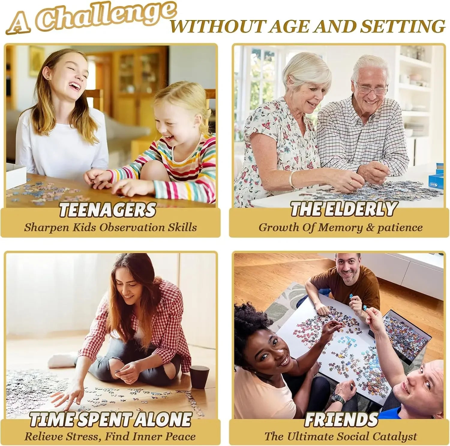 Elevator Court 300/500/1000 Pcs Jigsaw Puzzle Wooden Puzzle for Gameroom Bedroom Livingroom Party Decor Christmas Holiday Gift