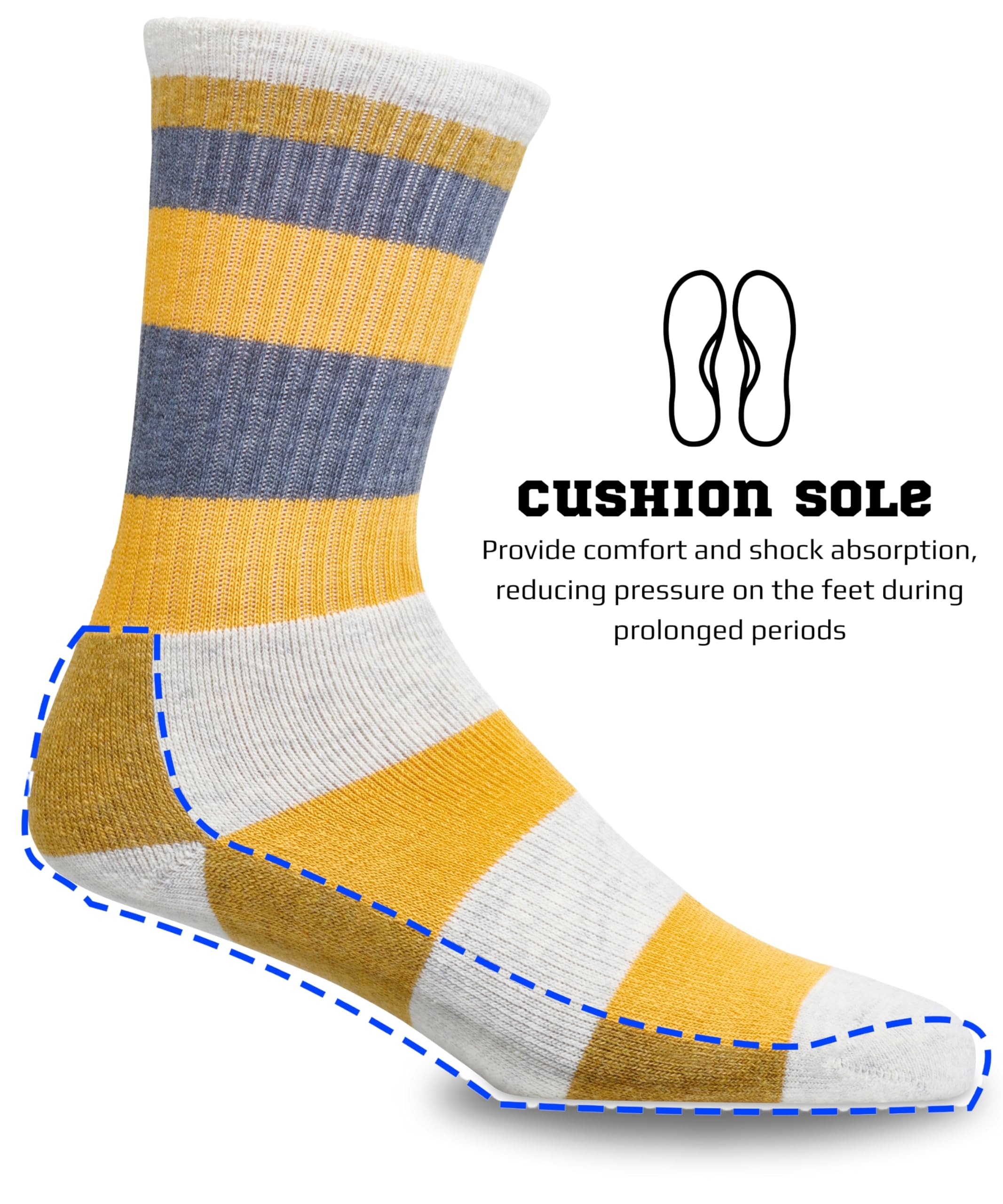 Wool Blend Minimalism Square Shapes Dress Socks - 3 Pairs