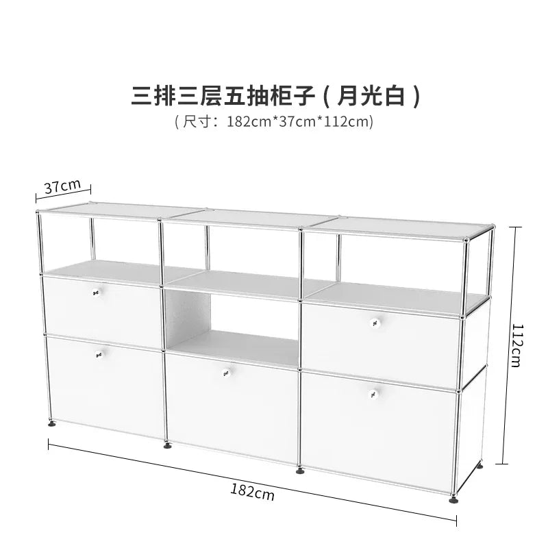 b7+ Nordic medieval cream wind small apartment display cabinet stainless steel module furniture decorative cabinet