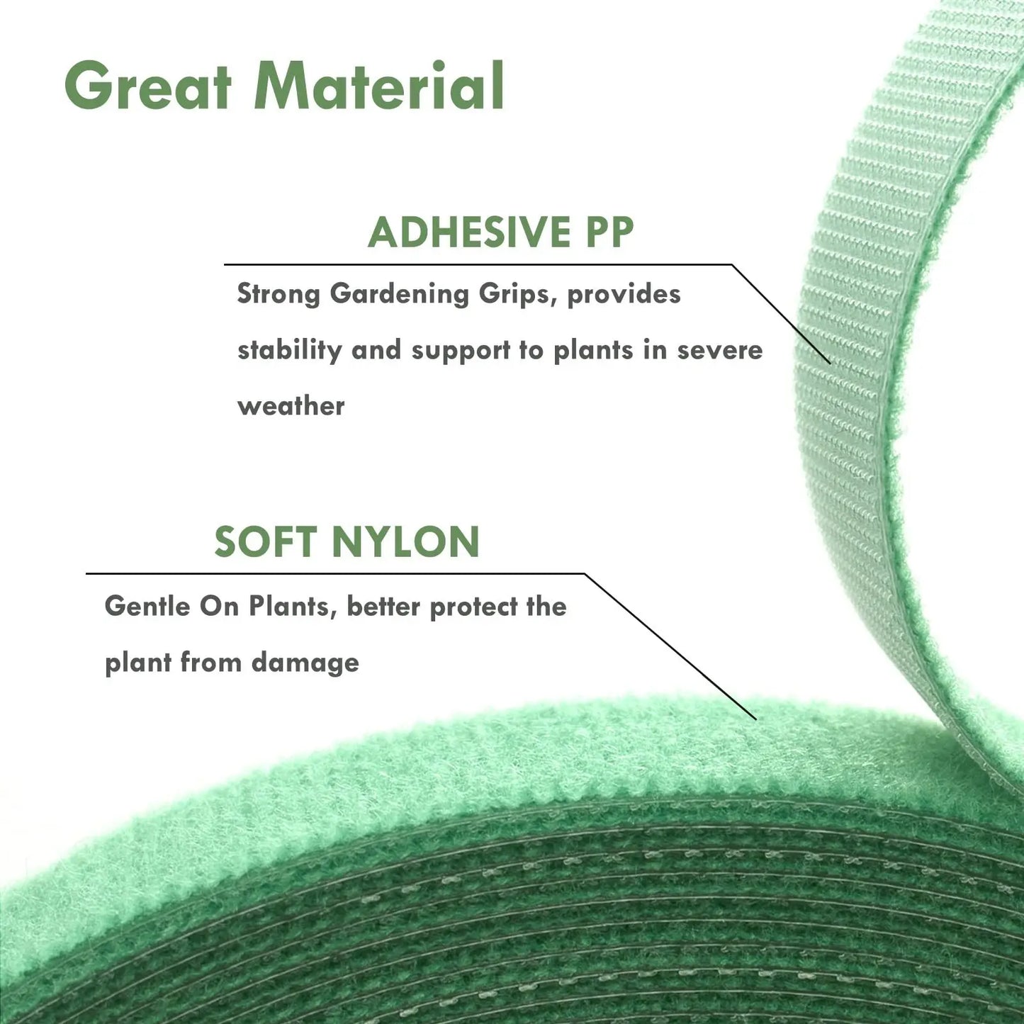 3 Rolls Green Garden Twine Plant Ties Nylon Plant Bandage Garden Hook Loop Bamboo Cane Wrap Support Garden Accessories
