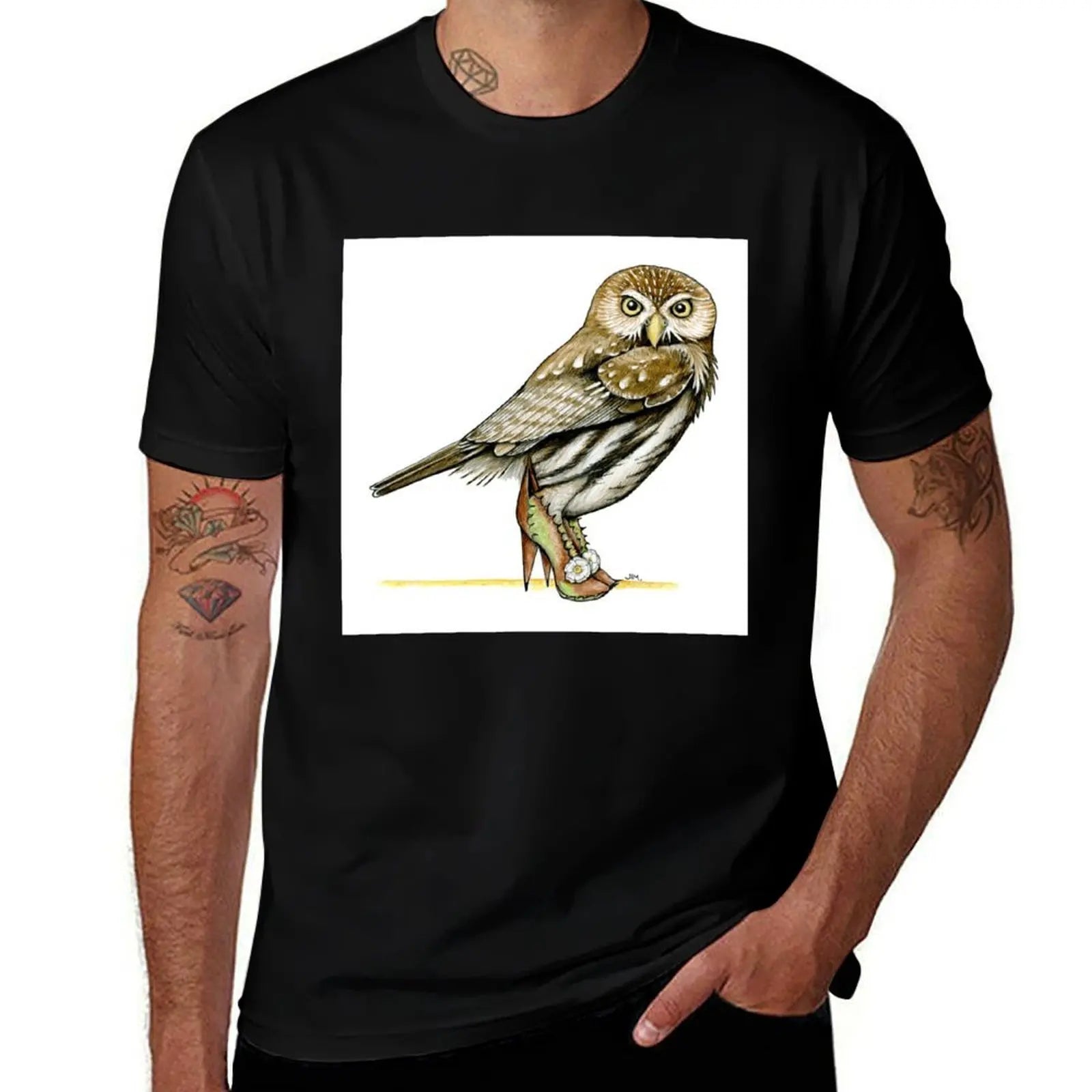Cactus Ferruginous Pygmy-Owl in Cactus Shoes T-Shirt summer top heavyweights blanks anime figures workout shirts for men