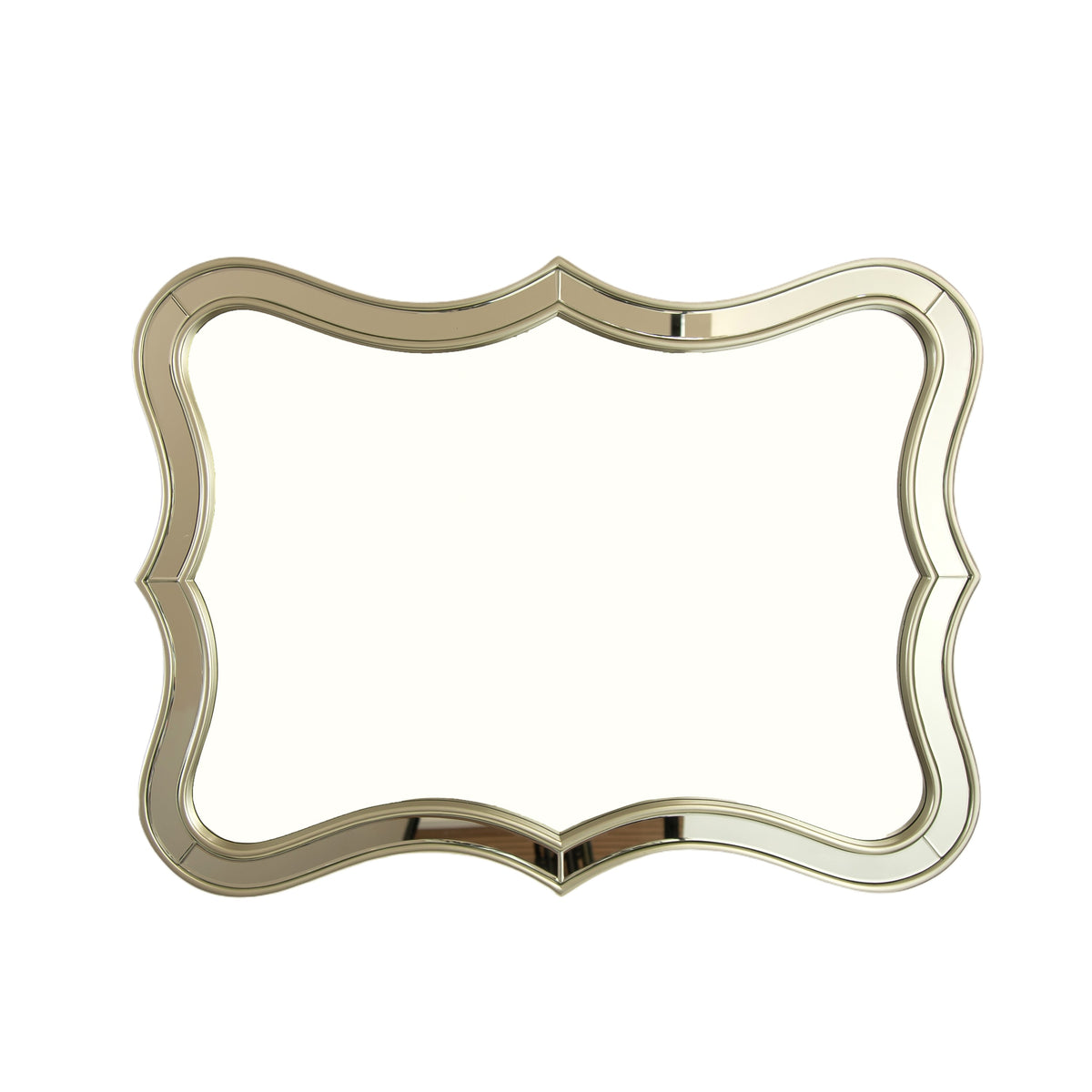 Irregular Wall Mirror – PU Frame Golden, Silver 23.62" x 1.18" for