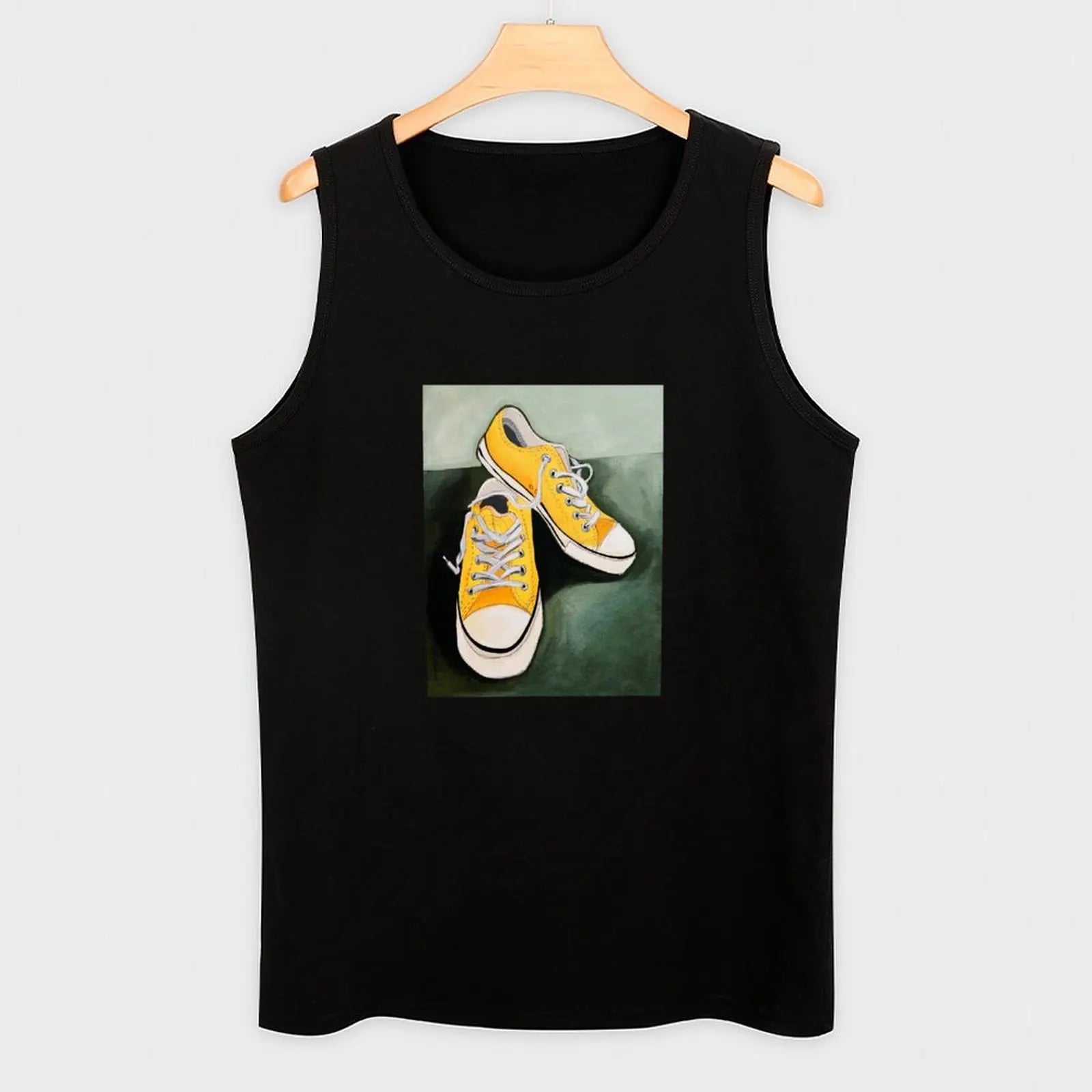 Yellow Shoes Tank Top t-shirt gym man Bodybuilding shirt Men's summer clothes