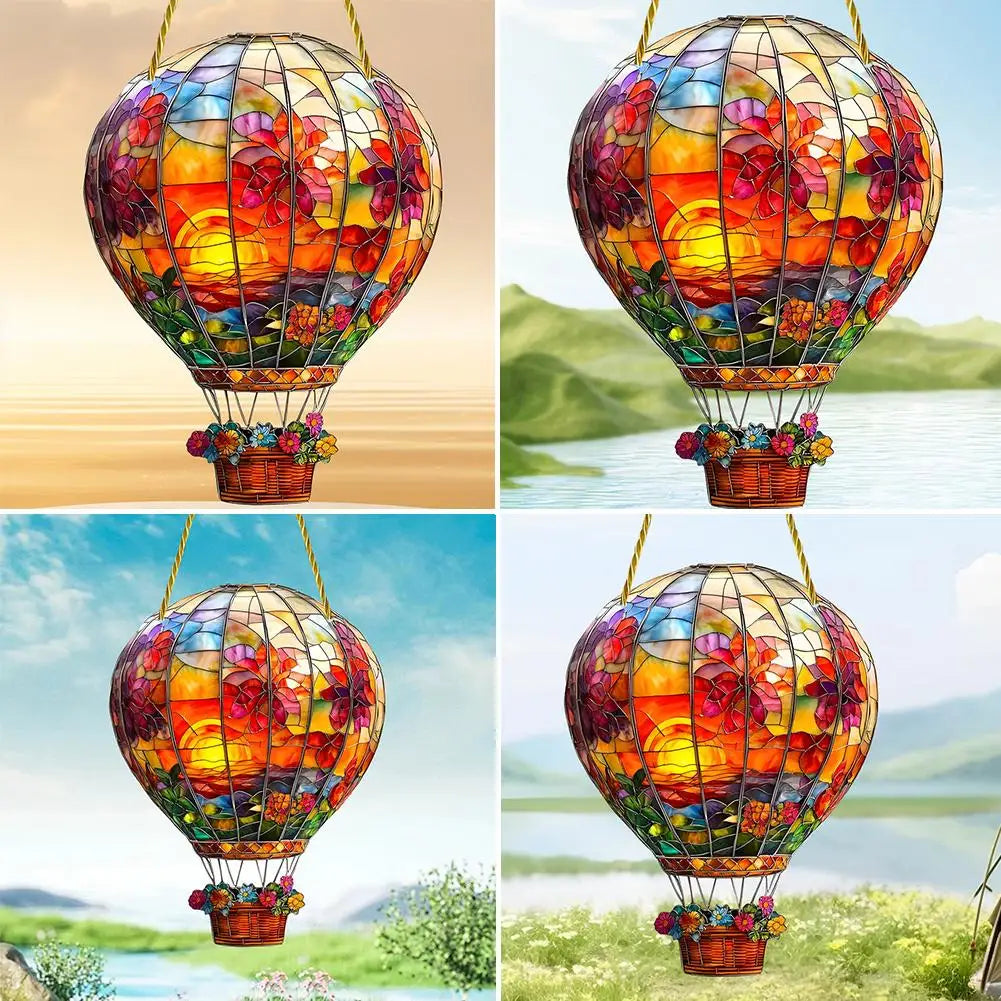 Hot Air Balloon Window Decor Acrylic Flat Finish Colored Art Decoration Indoor Decor Living Home Indoor Window Room Bedroom R5U5