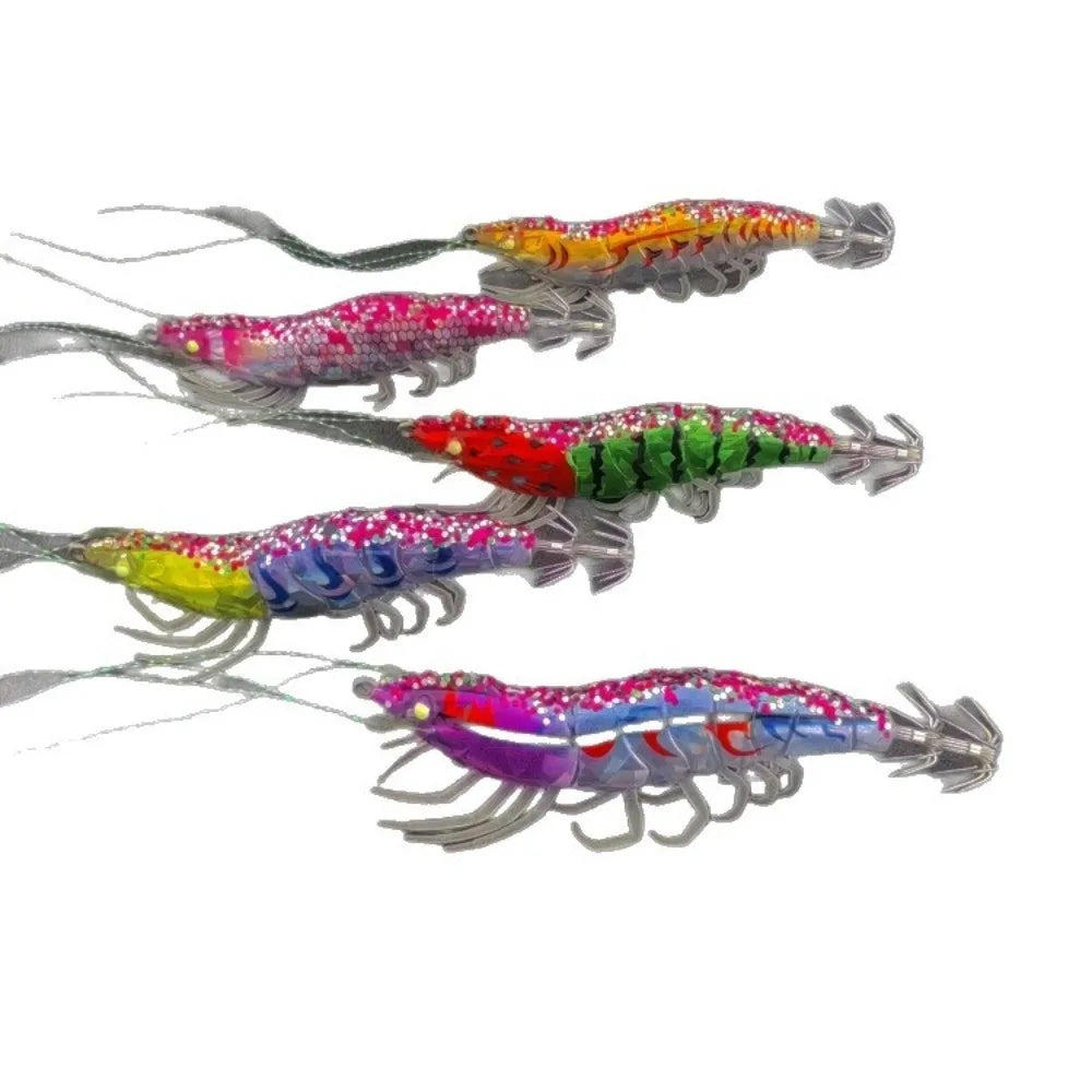 10cm Length Squid Bait 12g Weight Watermelon Laser Horizontal Jig Rattle Lure Horizontal Design Squid Jig Squid Fishing