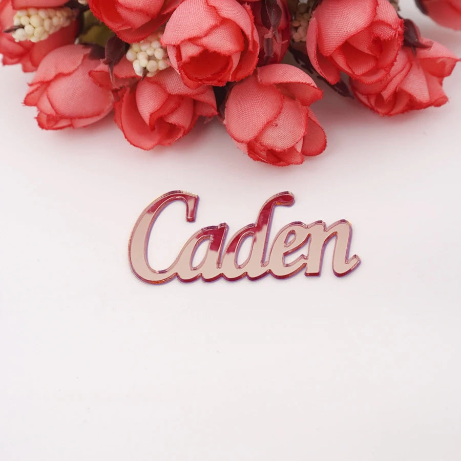 5cm 8cm Width Names of Groom and Bride Wedding Decoration Acrylic Mirror Stickers Private Custom