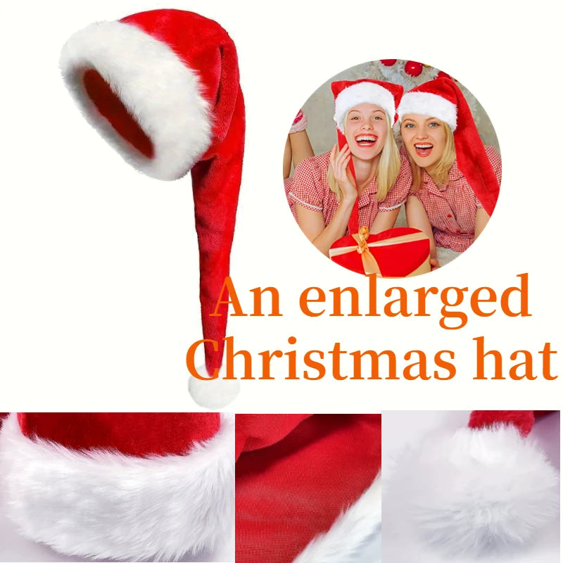 Super Long Christmas Hats Soft Comfortable Velvet Christmas Hat Kids Adult Thickened Santa Claus Caps Men's and women's hats