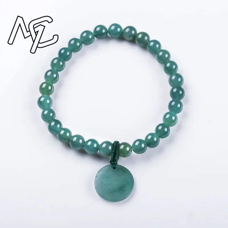 Natural Jadeite Blue Water Nothing Plaque Beads Hand Knitting Bracelet Luxury Jewelry Fashion Jewelry Charms Gift Certificate