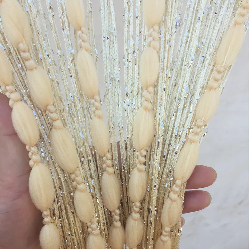 1pc 1x2m Door String Curtain Soft Balls Romantic Glitter Fringe Room Divider Home Decor Wedding Girls Bedroom Window Living Room