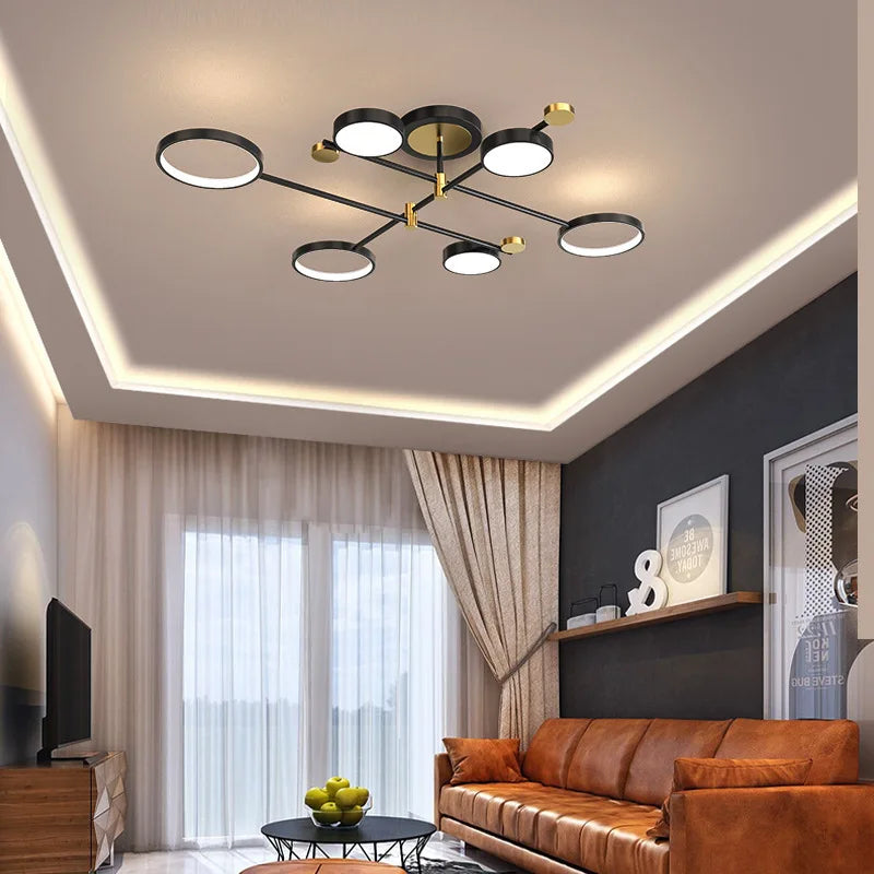 Nordic Minimalist LED Ceiling Light Creative for Living Room Bedroom Decoration Aluminum Fashion Art Lighting Fixtures Lustre