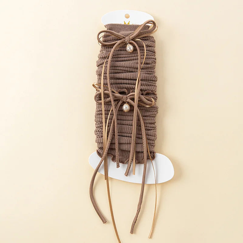 3-12 Year Chic Cute Bow Ribbon Leg Cover Korean Fashion Sweet Bow Knee High Sock Soft Cotton School Sock Clothes Accessories