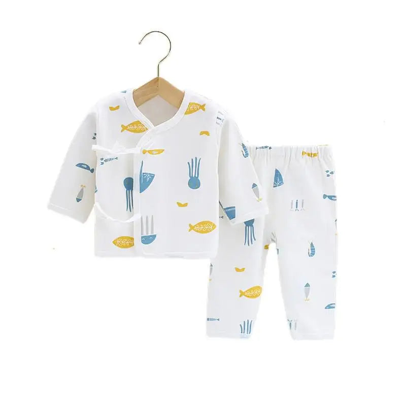 0-3months Newborn Baby Clothes Set Soft Cotton Cartoon Print Baby Underwear Baby Boy Set Autumn Unisex Baby Girls Clothes Set