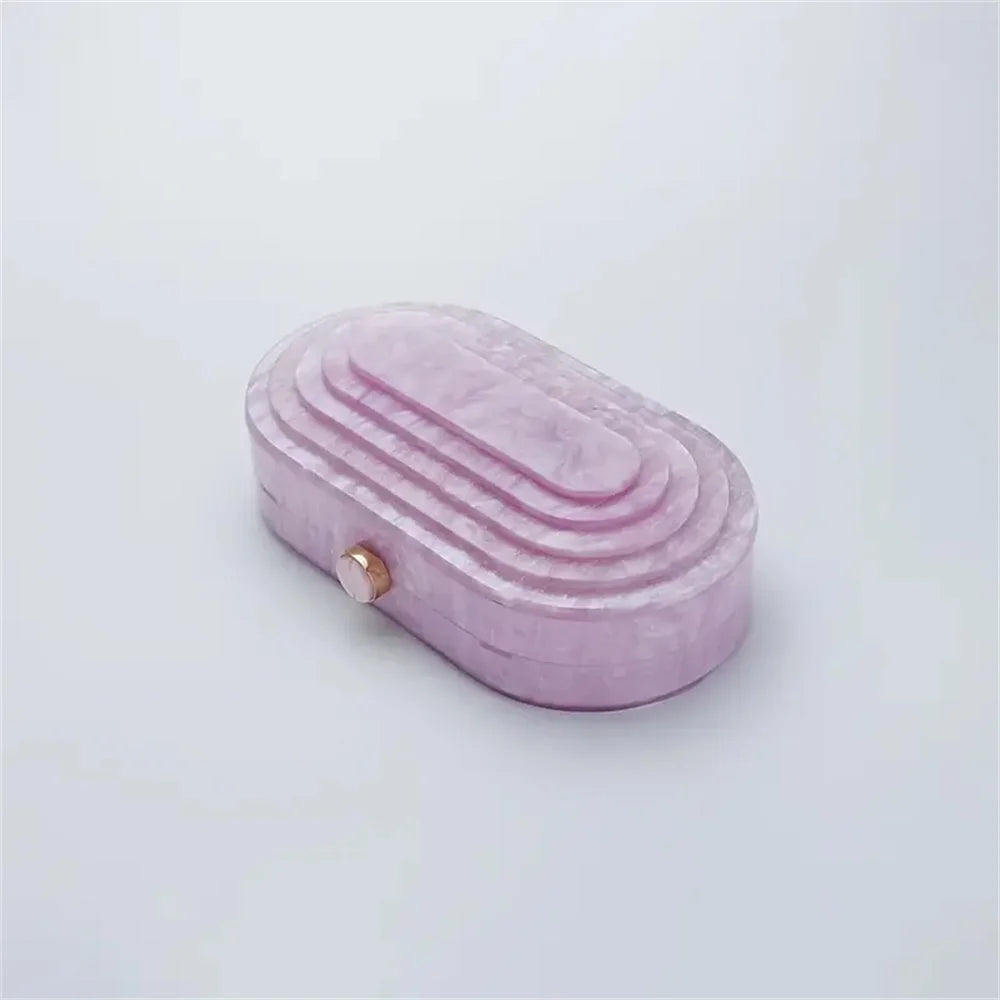 High Quality For Wedding Party Acrylic Box Evening Clutch Bags Women New Luxury Bride Rounded Rectangle Purses And Handbags