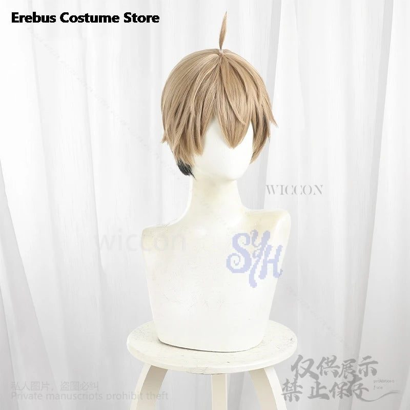 Anime GACHIAKUTA Cosplay Jin Kougasaki Costume Brown Black Heat Resistant Hair Y2K Fashion Wigs Halloween Christmas Party Cos