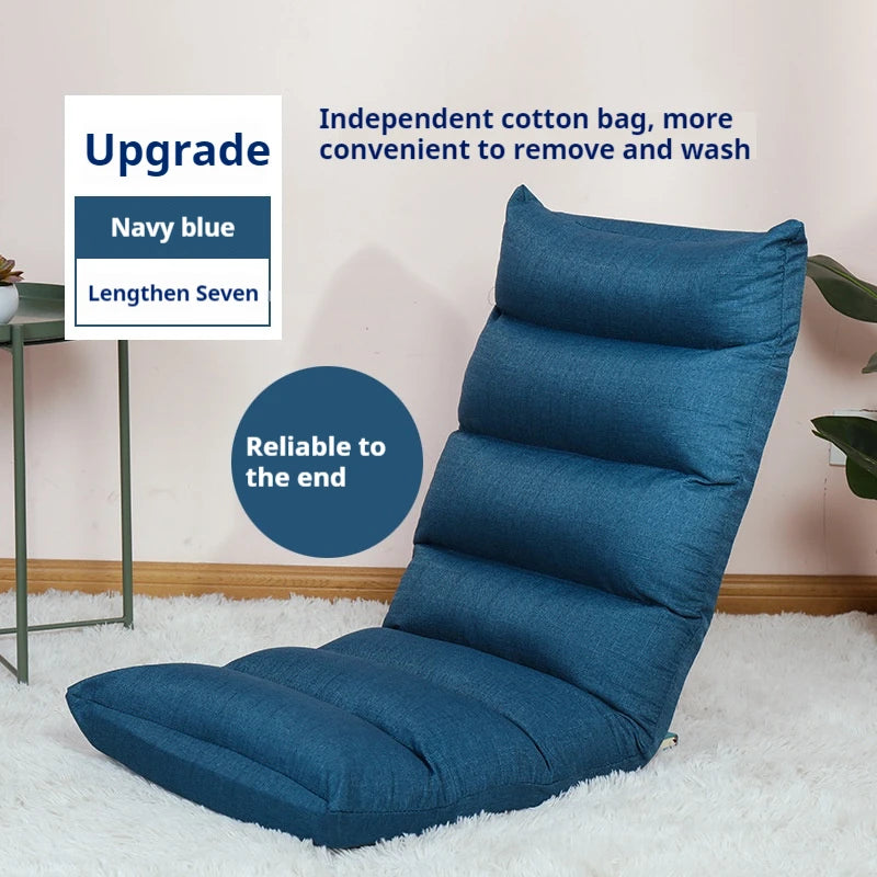 Foldable Floor Sofa Portable Lazy Chair Thickened Backrest Tatami Meditation Seat Single Floor Recliner for Home Bedroom Camping