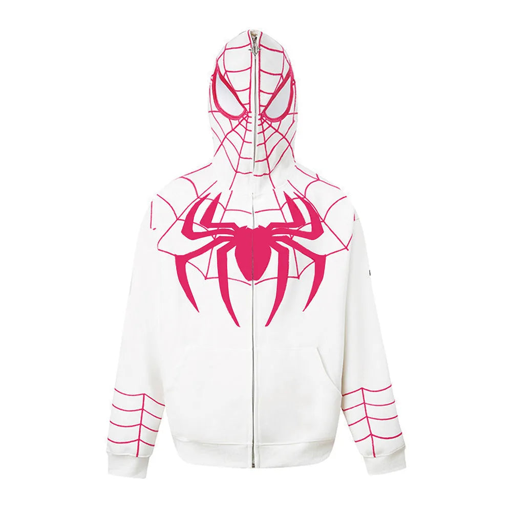 Spiderman Full Zip Up Hoodies 3D Print Superhero Men Women Avengers Cosplay Costume Y2k Gothic Hooded Sweatshirt Jackets