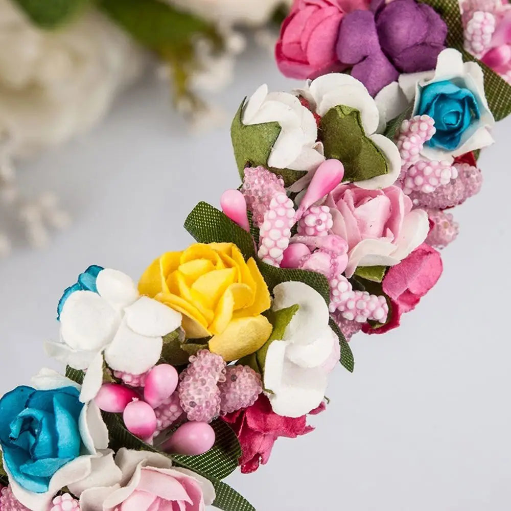 Princess Headpiece Wreath Flower Garland Floral Headband Party Wedding Festival Decor Bride Headband