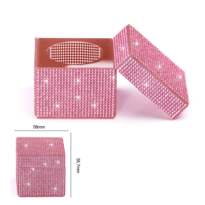 Nail Art Full Diamond Storage Bowl Nail Pen Brush Wash Cup Nail Salon Shiny Glass Crystal Cleaning Container Nail Art Accessory