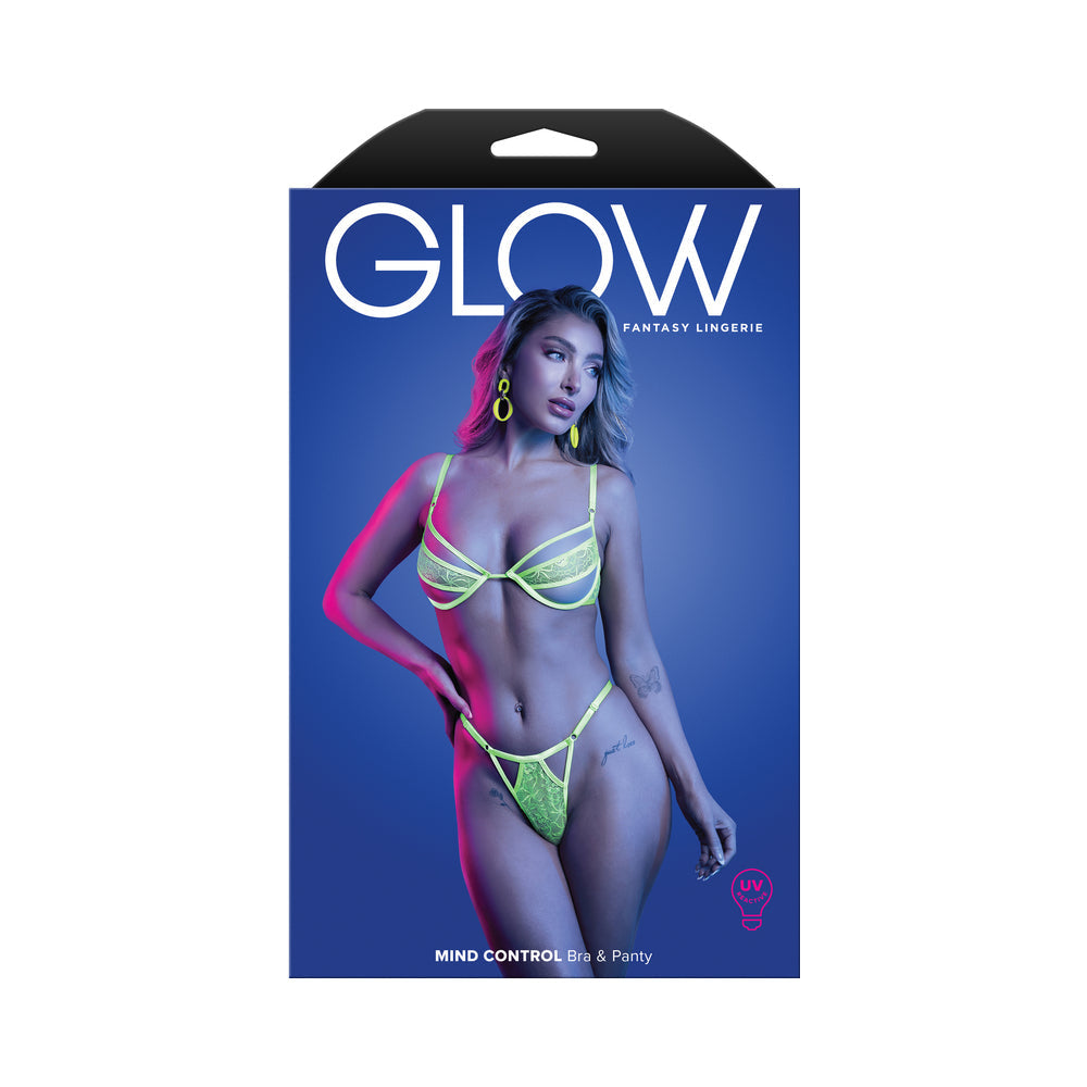 Fantasy Lingerie Glow Mind Control UV Reactive Paneled Underwire Bra &