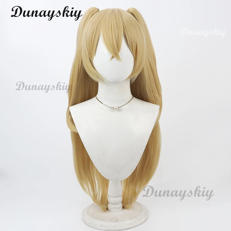 Clay Cosplay Wig Nikke Goddess of Victory Yellow 90cm Heat Resistant Synthetic Hair Halloween Party Role Play + Free Wig Cap