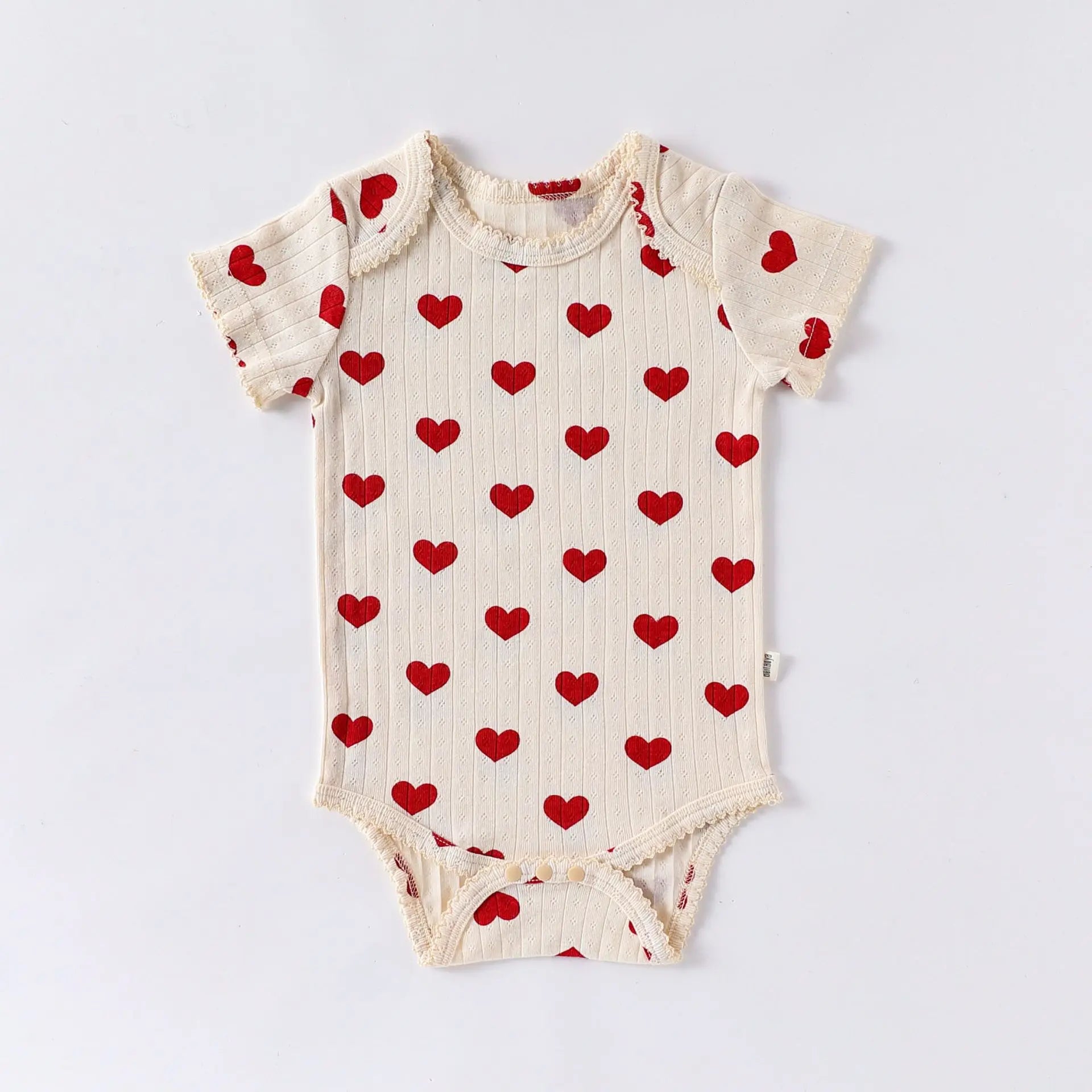 0-24M Heart Print Baby Girl Romper Summer Newborn Kid Clothes Short Sleeve 100% Cotton Baby Bodysuit Cute Sweet Outfit