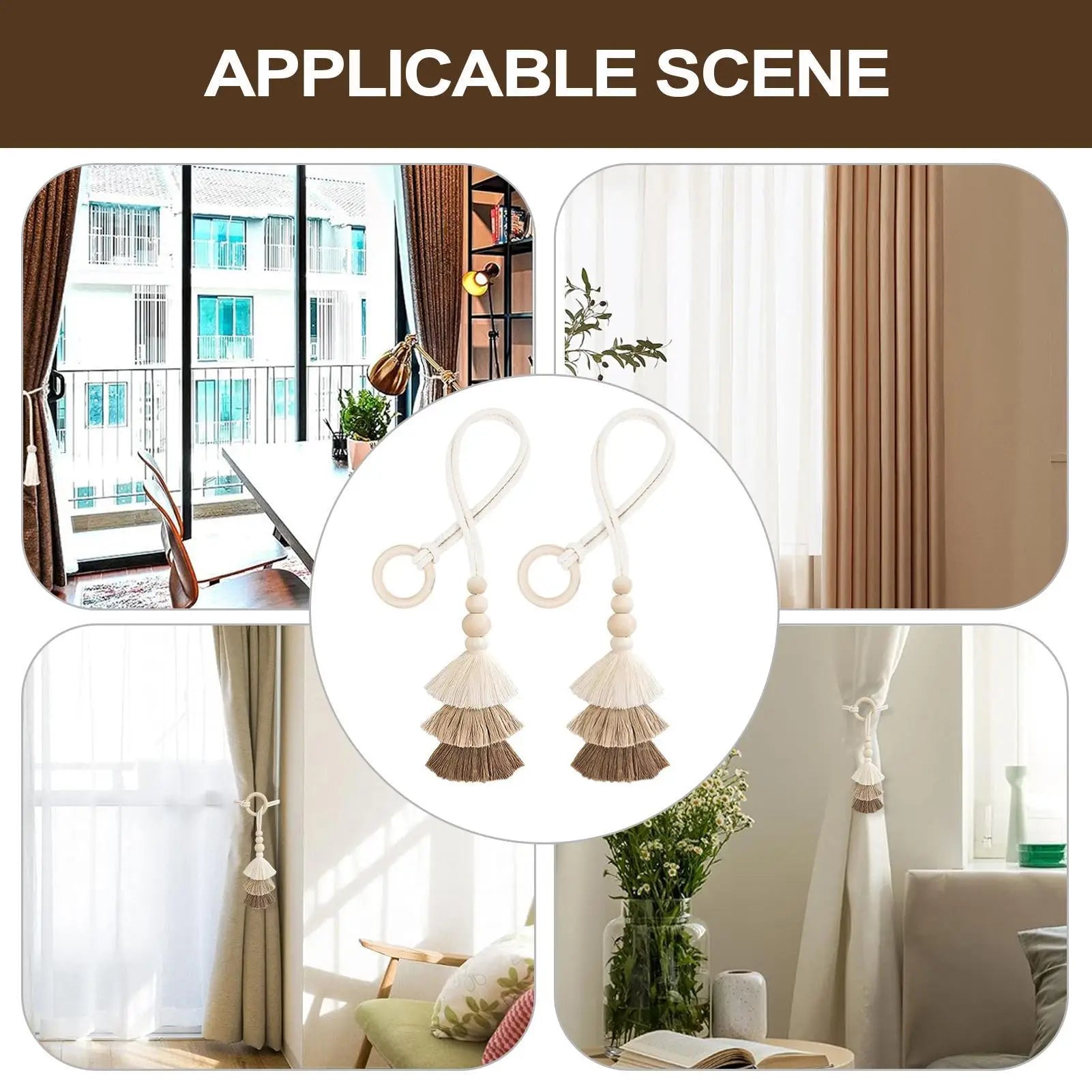 Curtains Tassels Decorative Curtains Holdbacks 2 Pieces Decorative Window Drapery Holdbacks For Bedroom Adjustable Drape Ropes