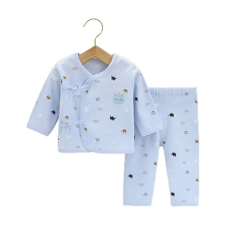 0-3months Newborn Baby Clothes Set Soft Cotton Cartoon Print Baby Underwear Baby Boy Set Autumn Unisex Baby Girls Clothes Set