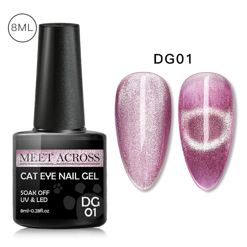 9D Reflective Magnetic Gel Nail Polish 7ml Shiny Glitter Cat Eye Nail Gel Varnishes Semi Permanent Soak Off UV Gel Nail Art