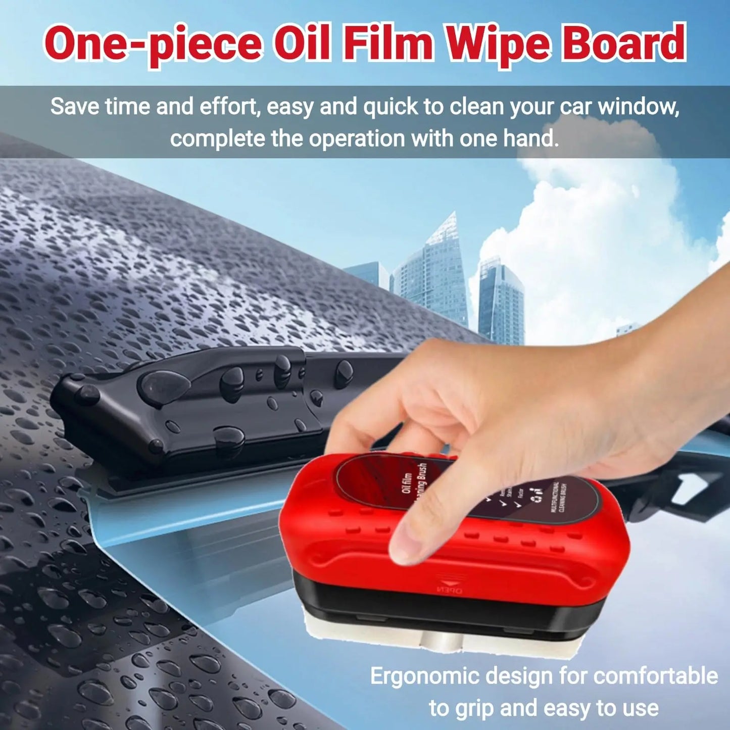 2 Pcs Automotive Oil Film Cleaning Brush, Glass Cleaning Board, 2025 New Glass Coating for Windshield, Strong Front Windshield R