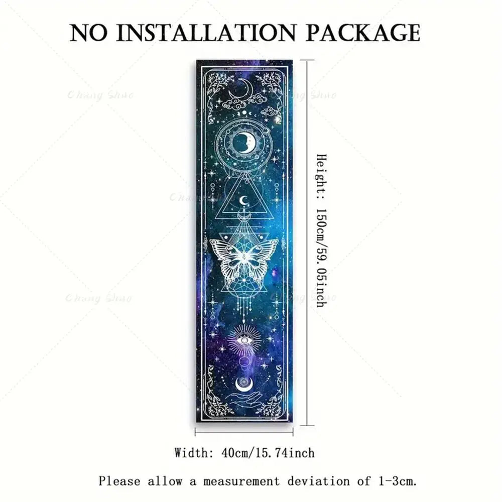 Gothic Witchy Sun & Moon Vertical Tapestry Black And White Butterfly Wall Hanging For Living Room, Bedroom Aesthetic Home Decor