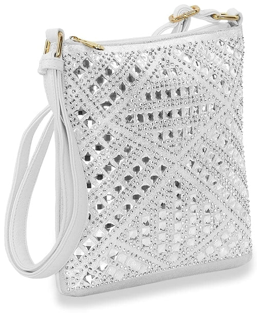Geometric Rhinestone Design Crossbody Sling