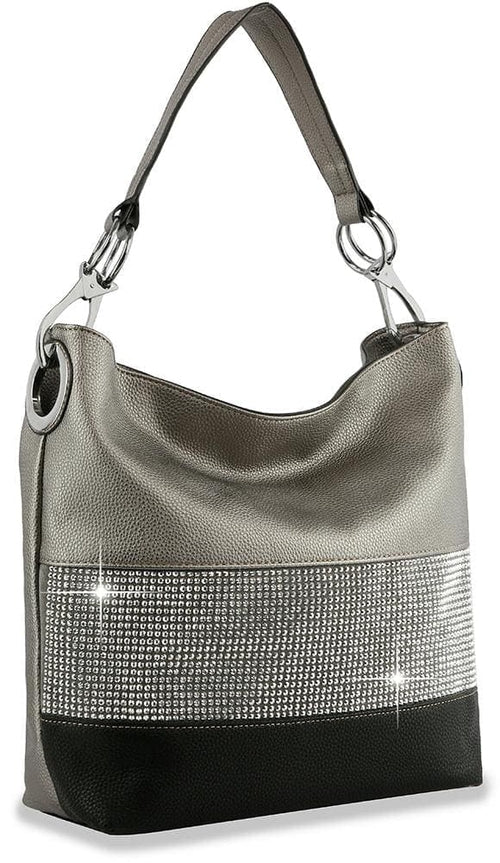 Bling Accent Banded Hobo
