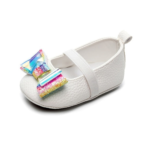 Baby Shoes PU Leather rainbow bow knot Newborn