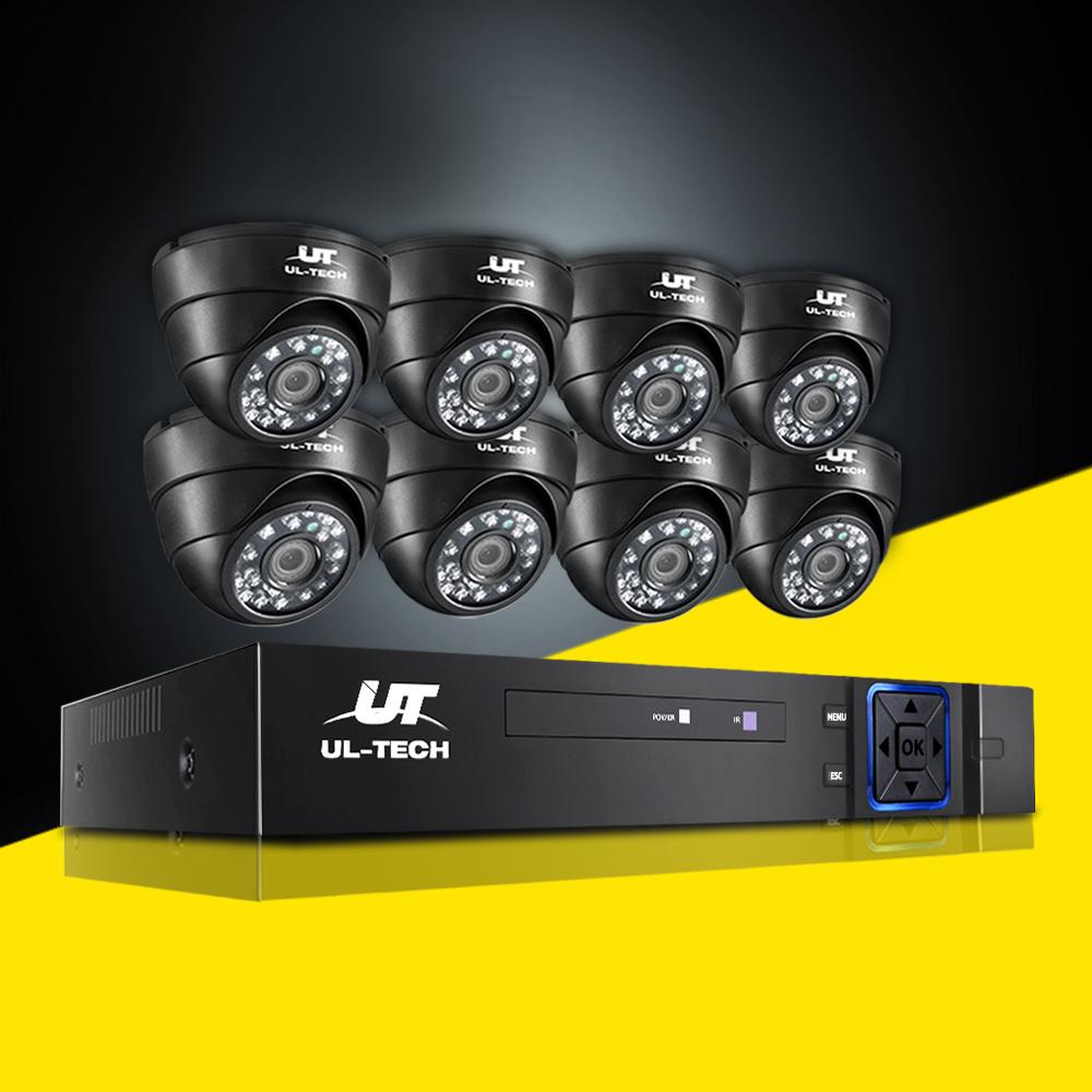 UL-TECH 1080P Security Camera System 8CH DVR with 8 CCTV Dome Cameras