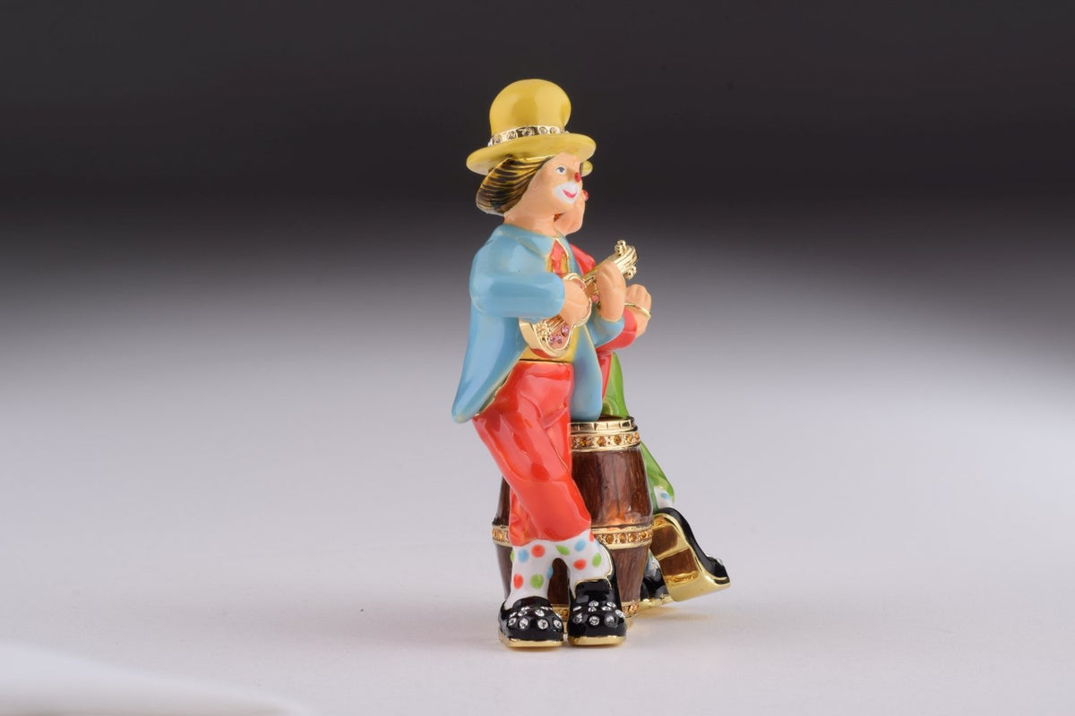 Two Circus Clowns Playing Music