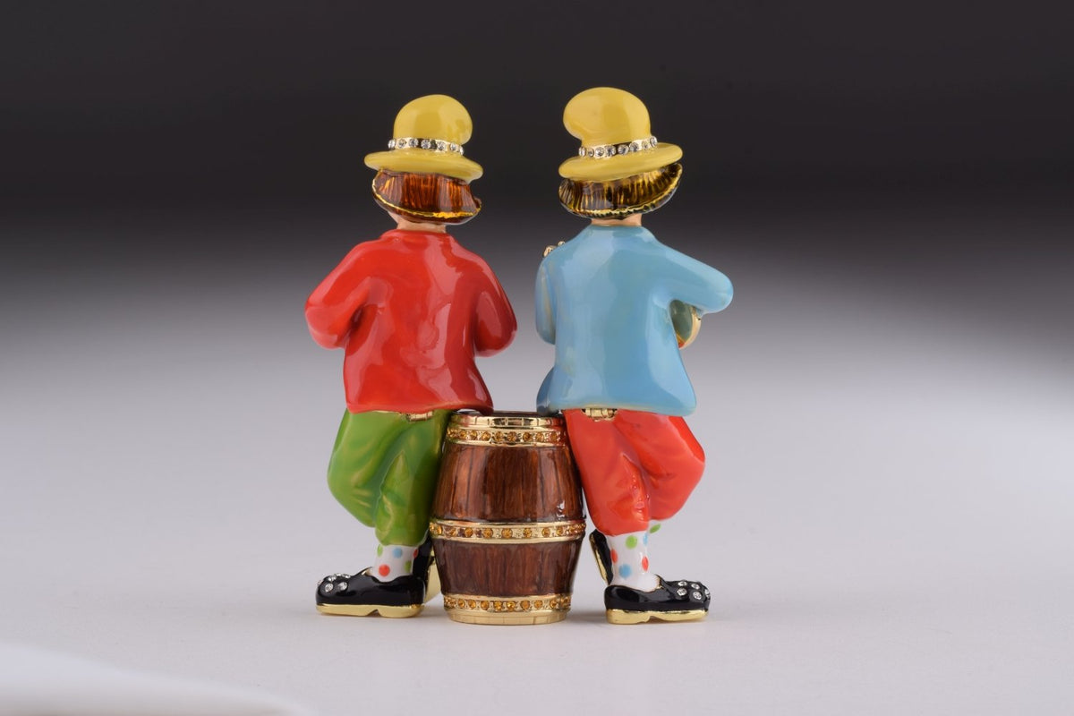 Two Circus Clowns Playing Music