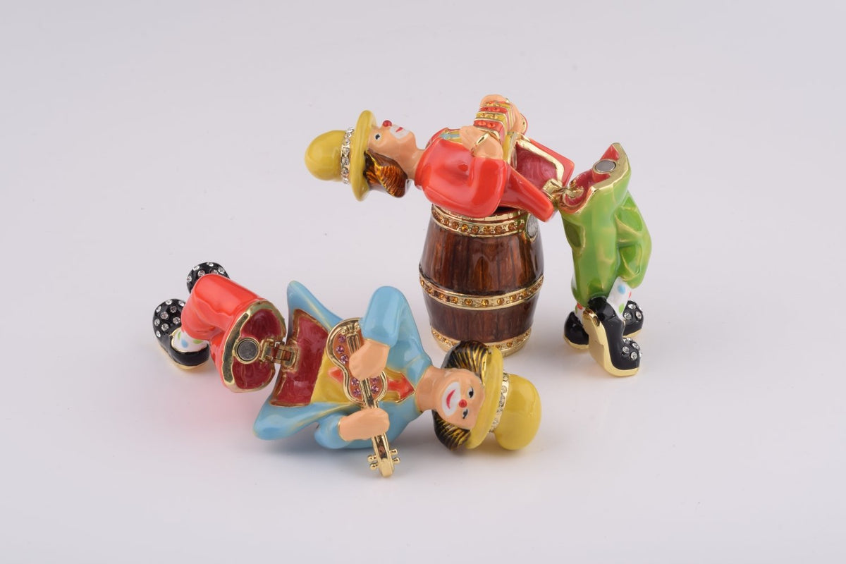 Two Circus Clowns Playing Music