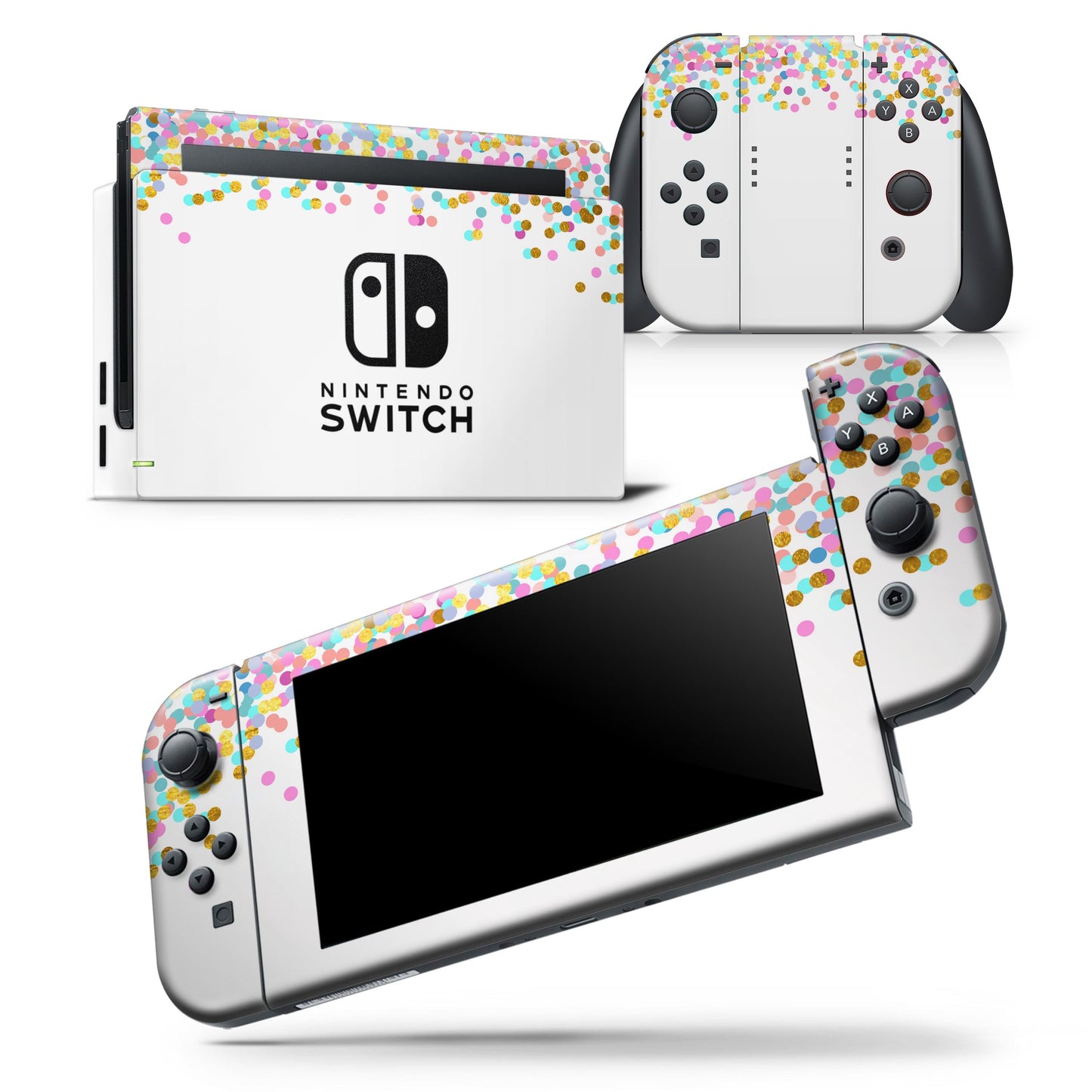Descending Multicolor Micro Dots - Vinyl Skin Wrap for Nintendo Switch