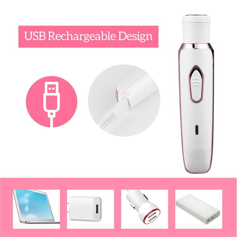 4 in 1 Electric Women Epilator Bikini Body Armpit Electric USB