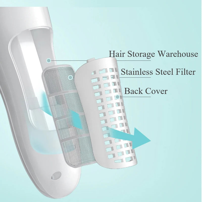 Mute Kids Hair Trimmer Automatic Gather Waterproof Baby Adult Hair