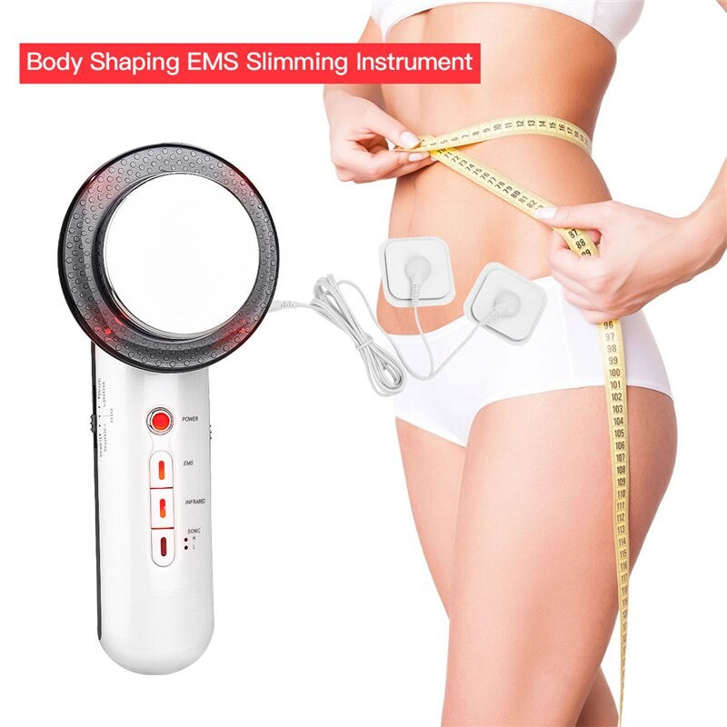 3 In 1 Ultrasonic Far Infrared EMS Facial Body Slimming Massager Skin