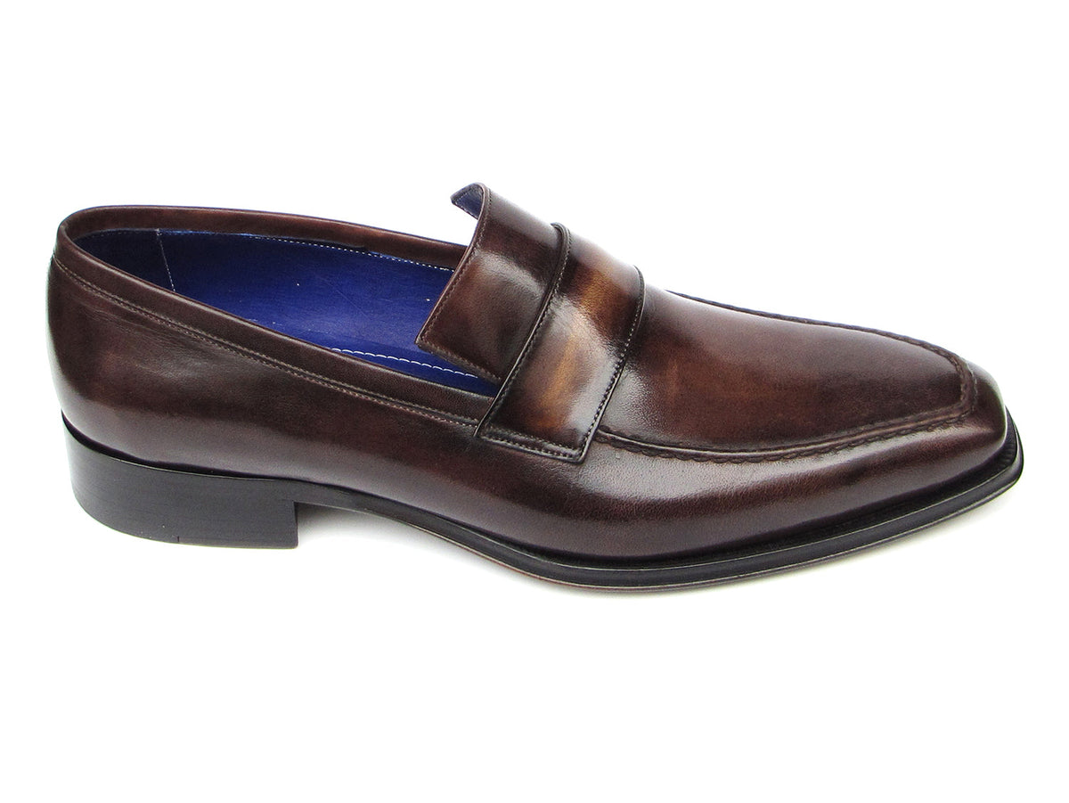 Paul Parkman Men's Loafer Bronze Hand Painted Shoes (ID#012-BRNZ)