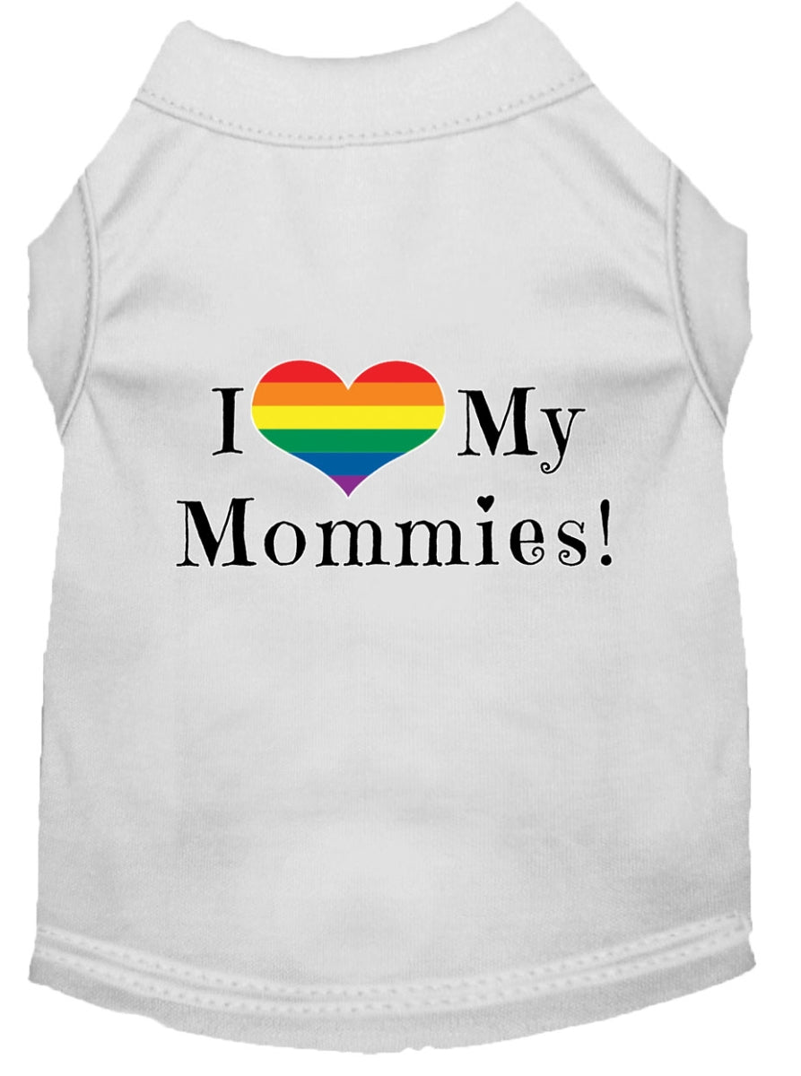 Mirage Pet 51-211 WTXXXL I Heart My Mommies Screen Print Dog Shirt,