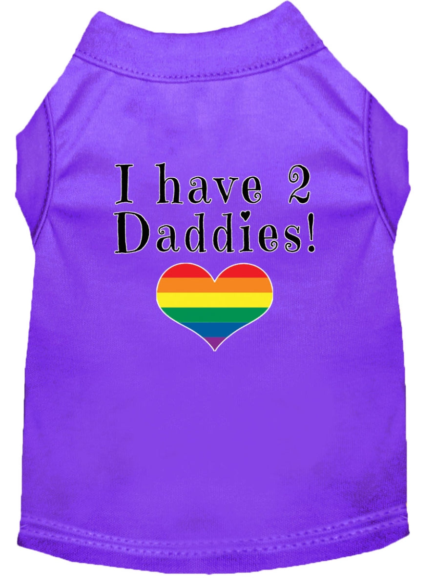 Mirage Pet 51-212 PRSM I Have 2 Daddies Screen Print Dog Shirt, Pu