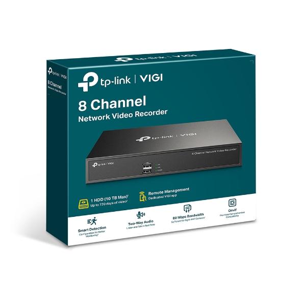 TP-LINK VIGI NVR1008H VIGI 8 Channel Network Video Recorder, 24/7