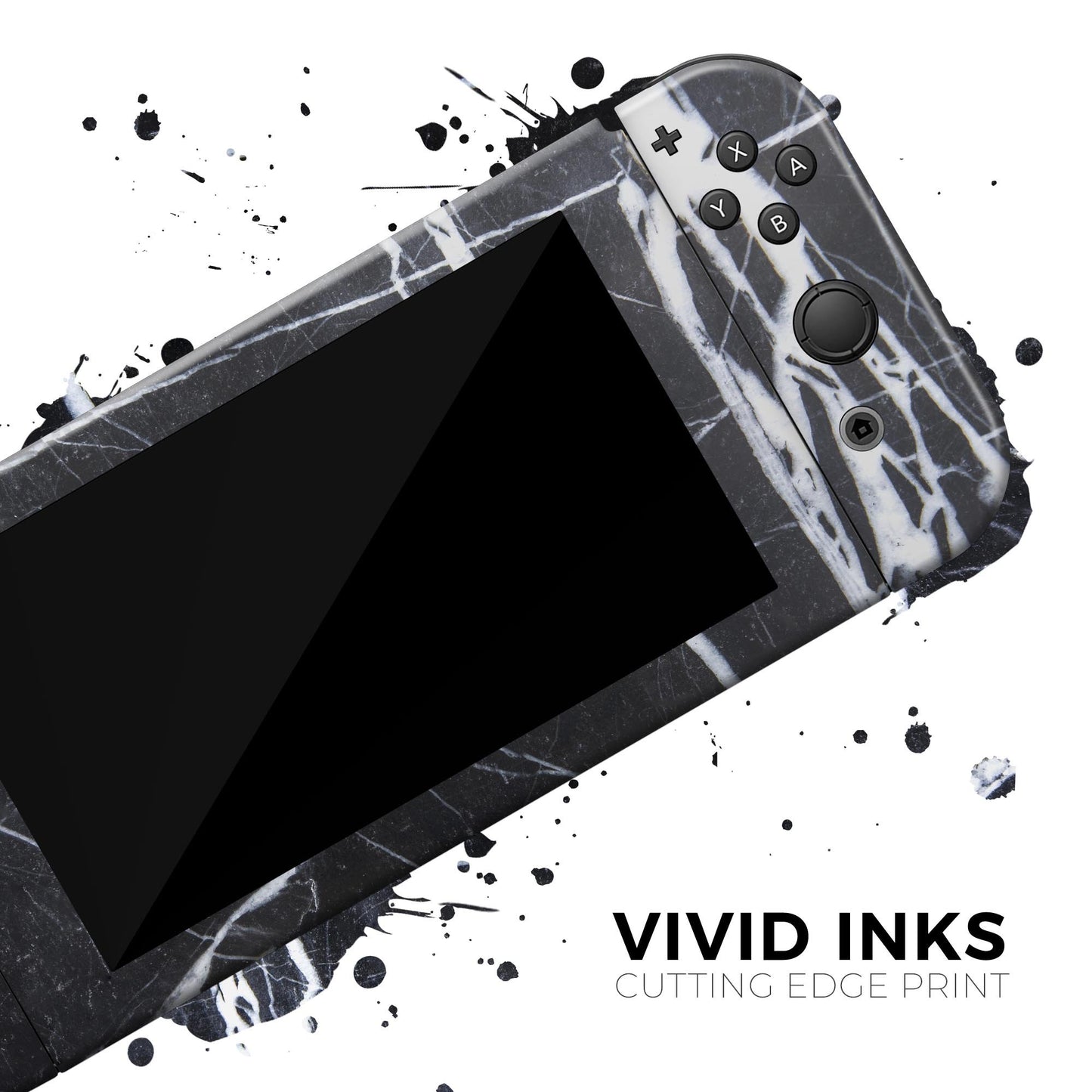 Natural Black & White Marble Stone - Vinyl Skin Wrap for Nintendo