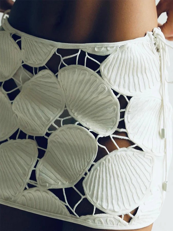 Shell Pattern sexy three piece swimsuit